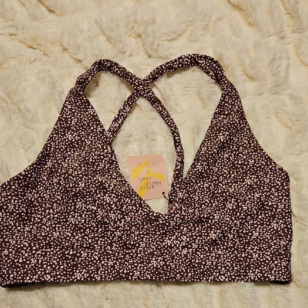 SKATIE Brown and White Polka Dot Bralette